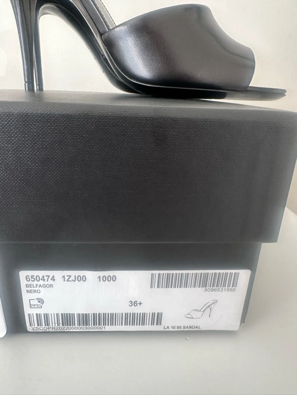 Saint Laurent Black LA 16 Leather Mules 36.5 - Picture 7 of 7